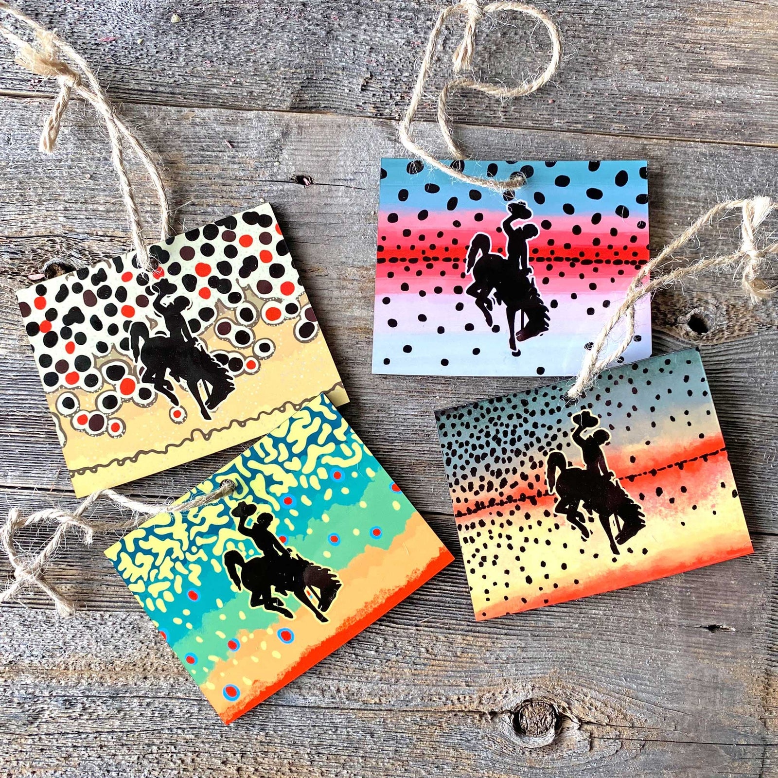 Fly Fish Wyoming Wyoming Trout Pattern Christmas Ornaments