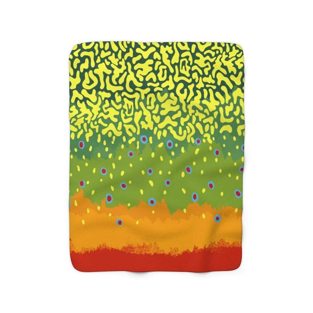 Printify Home Decor 50" × 60" Sherpa Fleece Blanket Throw - Brook Trout Pattern