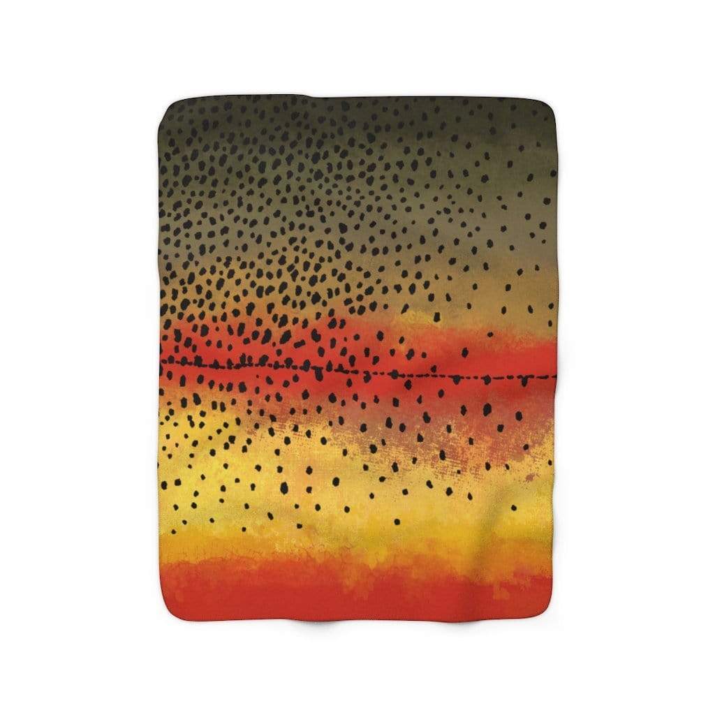 Printify Home Decor 50" × 60" Sherpa Fleece Blanket Throw - Cutthroat Trout