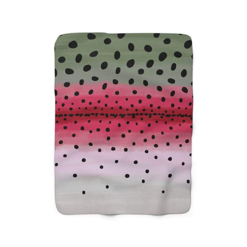 Printify Home Decor 50" × 60" Sherpa Fleece Blanket Throw - Rainbow Trout